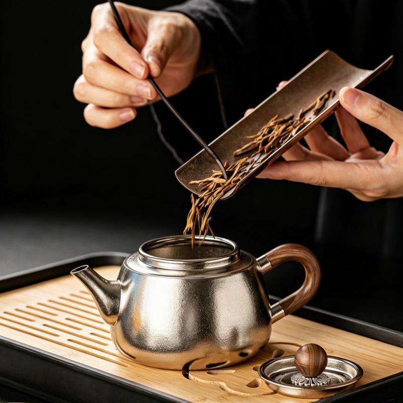 Pure titanium tea set, camping portable kung fu travel tea set, a complete set of housewarming gifts for elders and leaders
