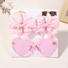 3Pcs/lot headwear sunglasses set lovely polka dot hair clips for girls hair bangs side clip casual travel peaches sunglasses
