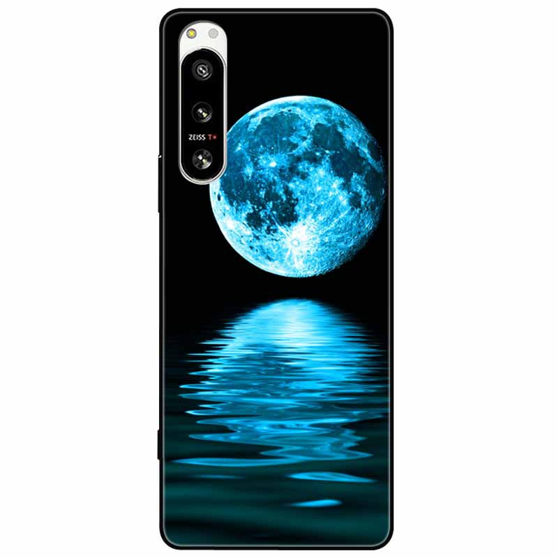 For Sony Xperia 5 IV / 10 IV Case 10IV Soft Black Silicone Forest Painted Phone Back Covers For Sony Xperia 1 IV Case TPU Coque