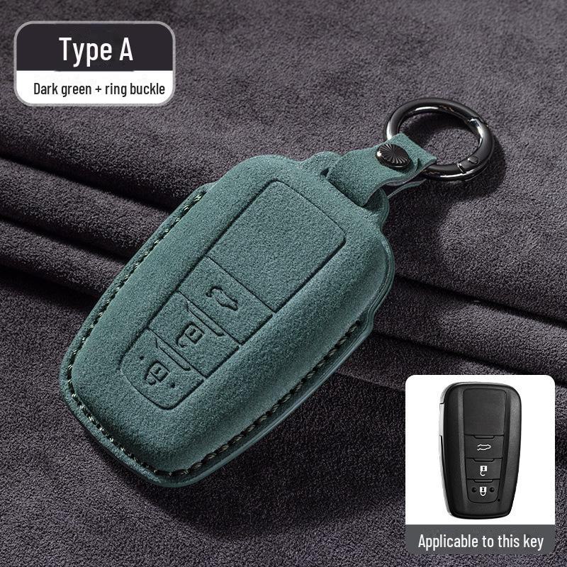 Toyota Wildleder Schlüsselhülle für Camry, Corolla, RAV4, Highlander und mehr. Mit Asia-Drachen-Design.