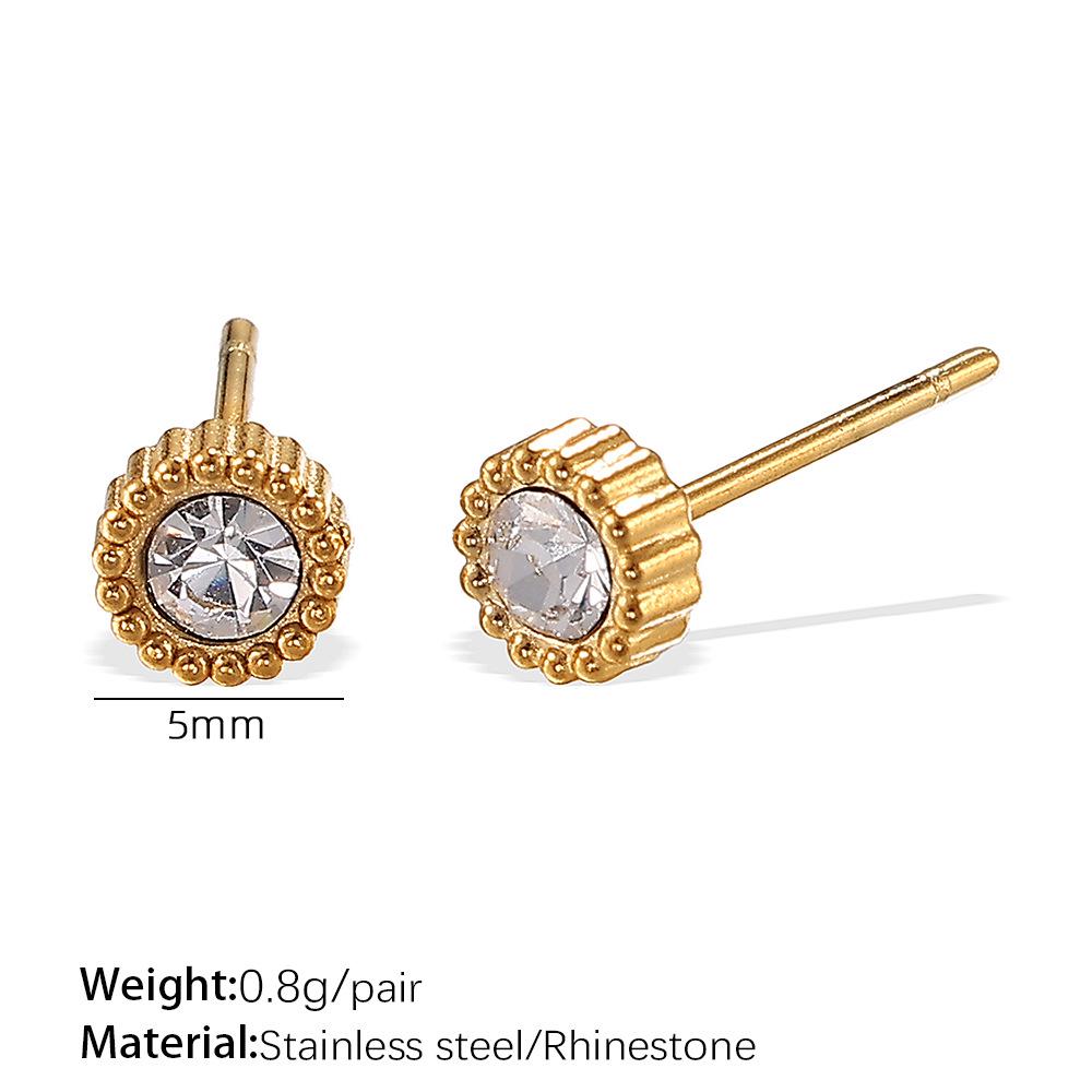 Stainless Steel Sequin Moon Crown Earrings for Women - Luxurious & Stylish Ear Studs