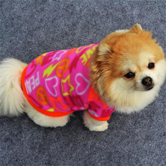 Pet Dog Puppy Winter Soft Warm Heart Star Print Clothes Coat Costume Apparel