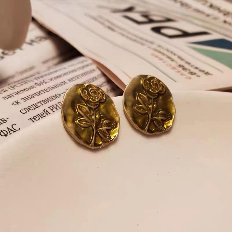 S295 Silberne Rosen-Ohrstecker - Trendiger 2022 High-End Retro Hofstil