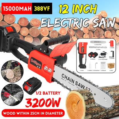 3200w 12inch Electric Chainsaw Bracket Cordless Chain Saw Wood Cutter Machine Woodworking Tools for 18V Makita Battery