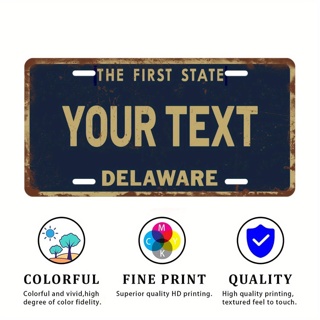 

1pc Personalized Custom Delaware Vintage Metal Sign Retro Wall Plaque Home Bar Man Cave Decor чёрный