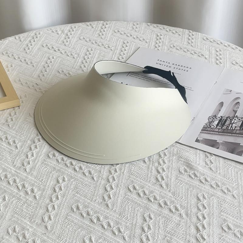 Summer seamless integrated sun hat children's large brim UV protection empty top hat outdoor casual versatile sun protection hat