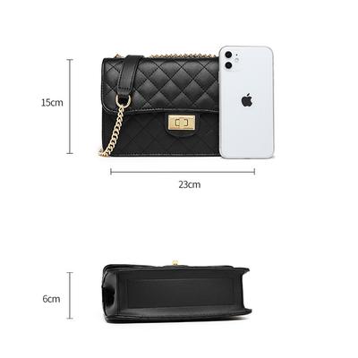 Handtasche Rauten Crossbody Tasche Rindsleder Ein Schulter Unterarmtasche Kette Kleine Quadratische Tasche Generation