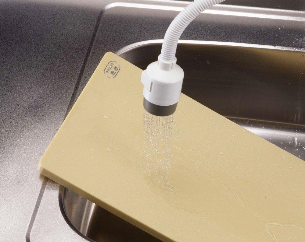 Yoshikawa Wyprodukowano w Japonii Deska do krojenia do gotowania Beżowa 44 x 25 cm Antybakteryjny Elastomer Miękka Ostrze 4286003 SJ1627