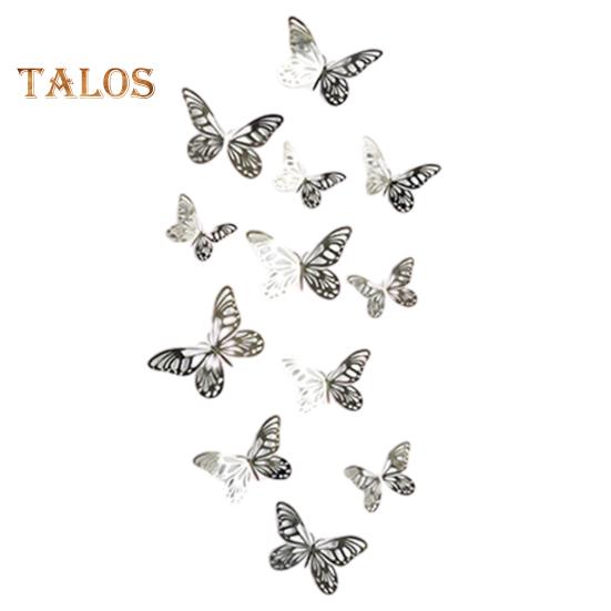 TDStore 3D Butterfly Hollow Naklejka Ścienna Naklejka DIY Latający Zdejmowany Mural Sypialnia Decor