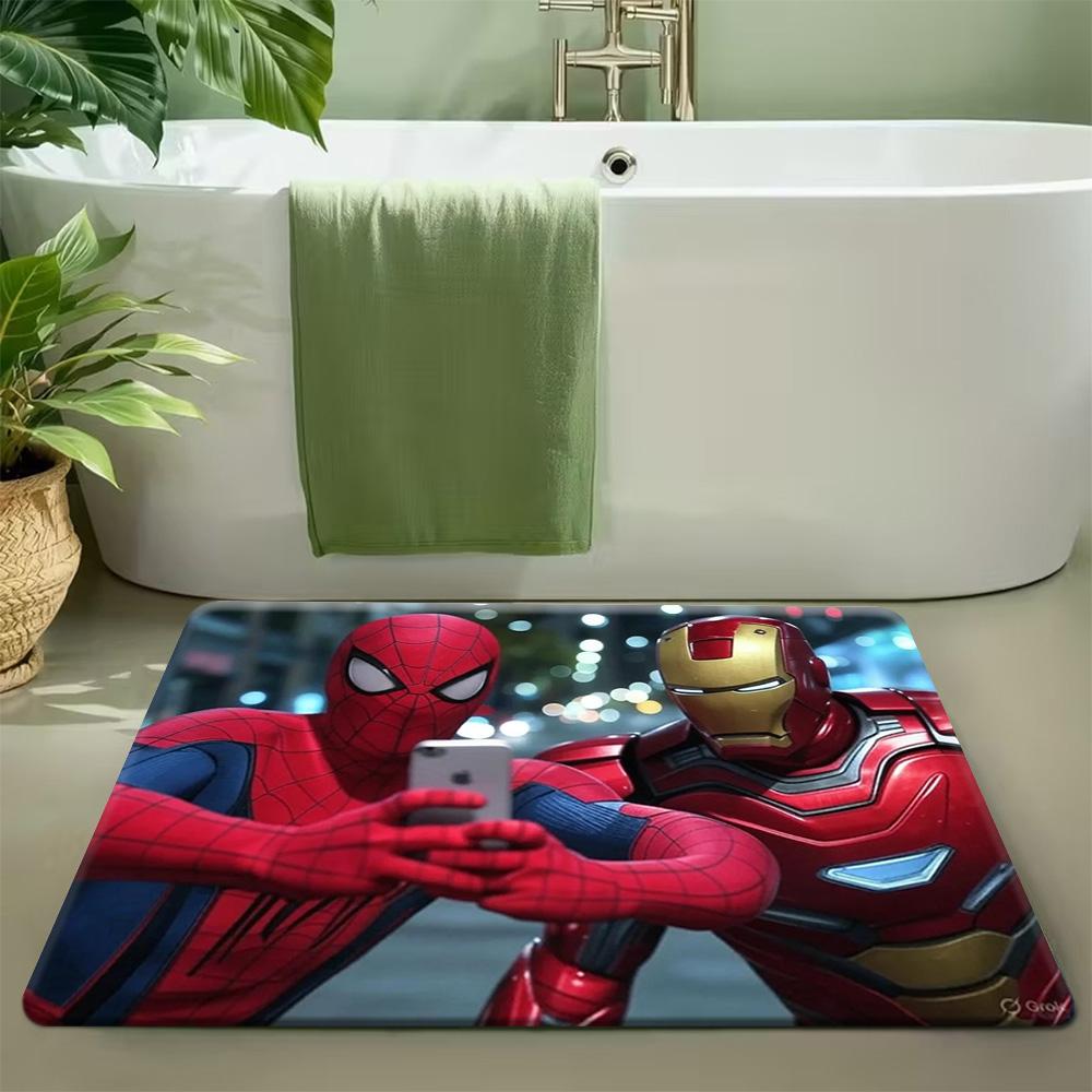 

1pc of Polyester 2D Flat Printed Marvel Doormats Featuring Deadpool, a Soft Flannel Welcome Rug, an Ultra-Comfortable Floor Ma 40cm x 60cm