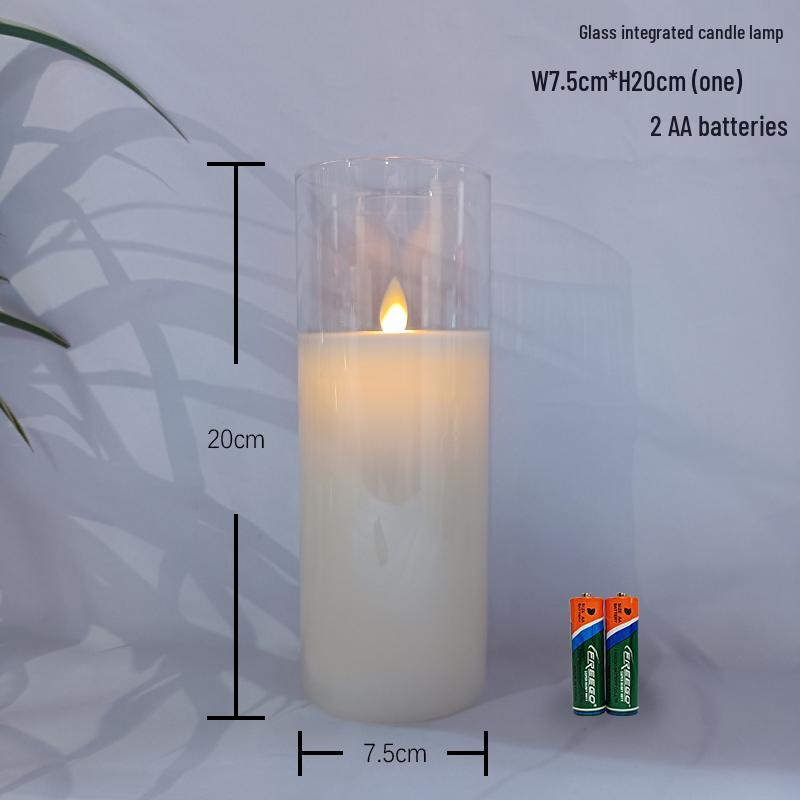 Remote-Controlled LED Glass Candle Lamp with Flickering Flame - Ideal for Romantic Home Decor and Weddings