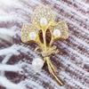 Light Luxury Plant Flower Rhinestone Pearl Brooch For Women Clothing Coat Accessories Gifts