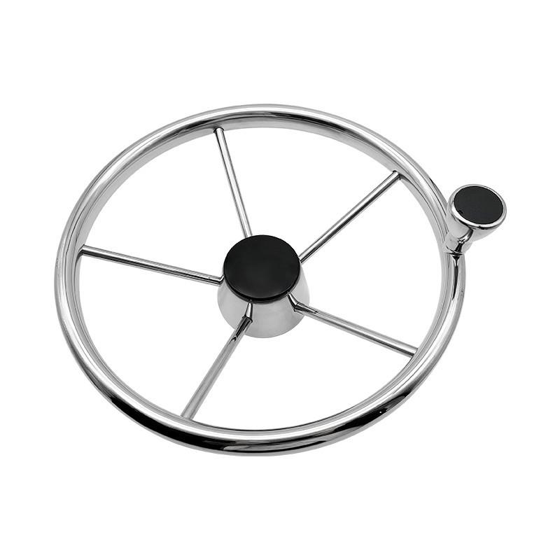 13.5 Inch Steering Wheel With Knob Stainless Steel 5 Spoke Mirror Polished Boat Yacht Accessories