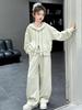 Girls' Fashionable 2025 Autumn Hooded Jacket & Pants Two-Piece Set