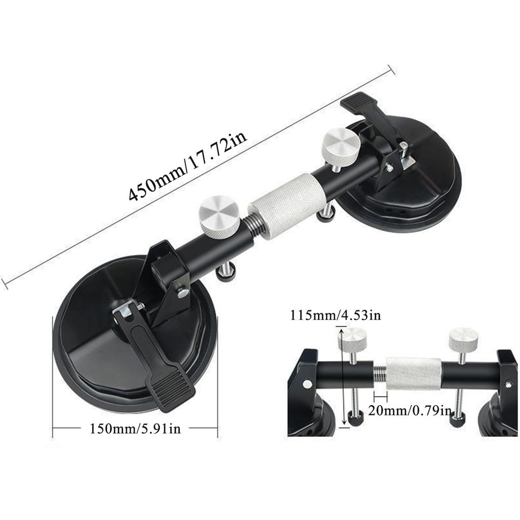 Saugheber Schwerlast Aluminium Vakuumplatten Griff Glashalter Haken zum Heben von Großglas/Fliesen Heber/Bewegen von Glas/Dellen Ausbeuler