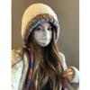 Large Head Circumference Plush Knitted Hat Women's Autumn and Winter Thickened Warm Ear Protection Woolen Hat Makes The Face Smaller