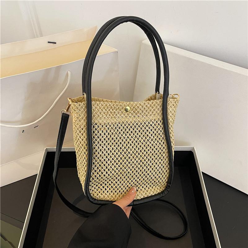 Handbag French Straw Woven Bag Spring New Trendy Literary Fresh Casual and Fashionable One Shoulder Crossbody Bag