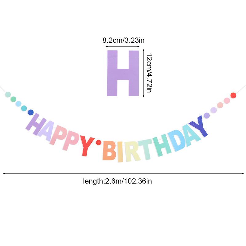 Rainbow Color Happy Birthday Banner Paper Garland Kids 1st Birthday Party Hanging Flag Decoration Unicorn Theme Party Supplies