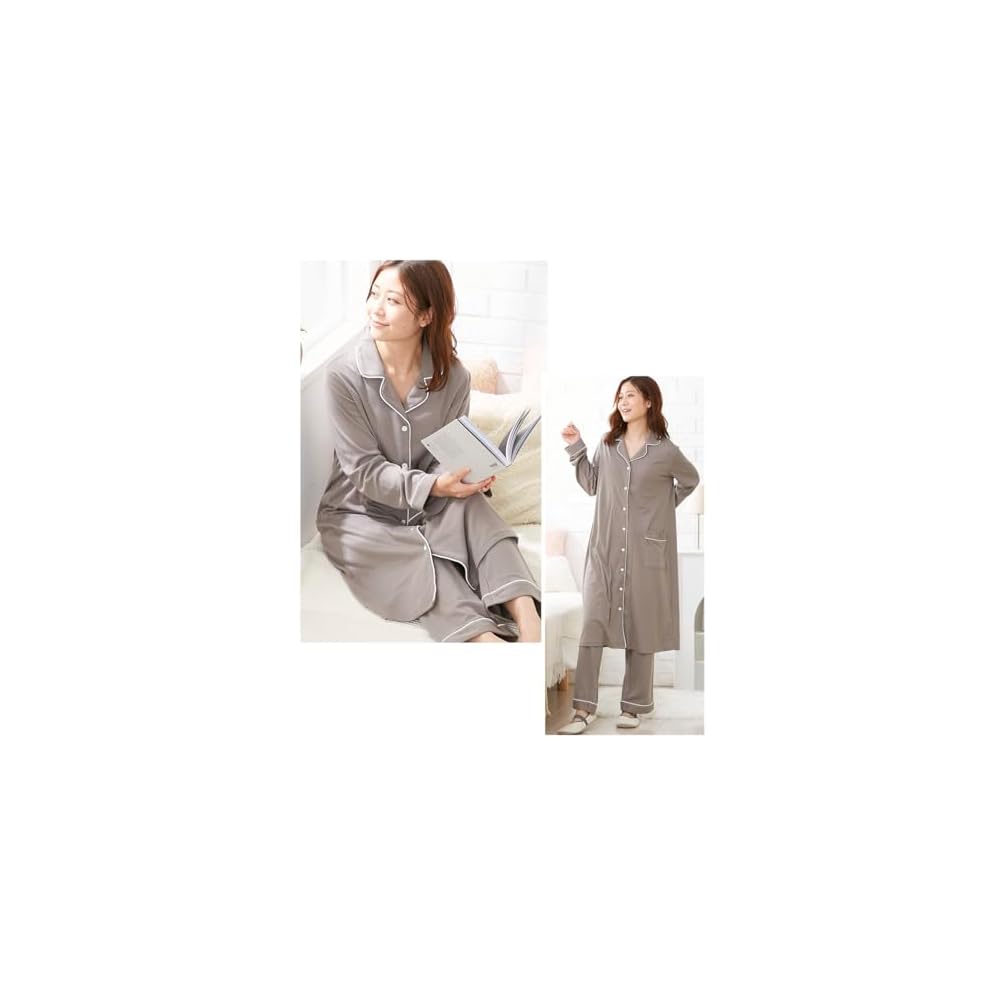 Nissen Maternity Pajamas - Comfortable and Easy to Wear, Cotton Blend Smooth Opening, Navy,