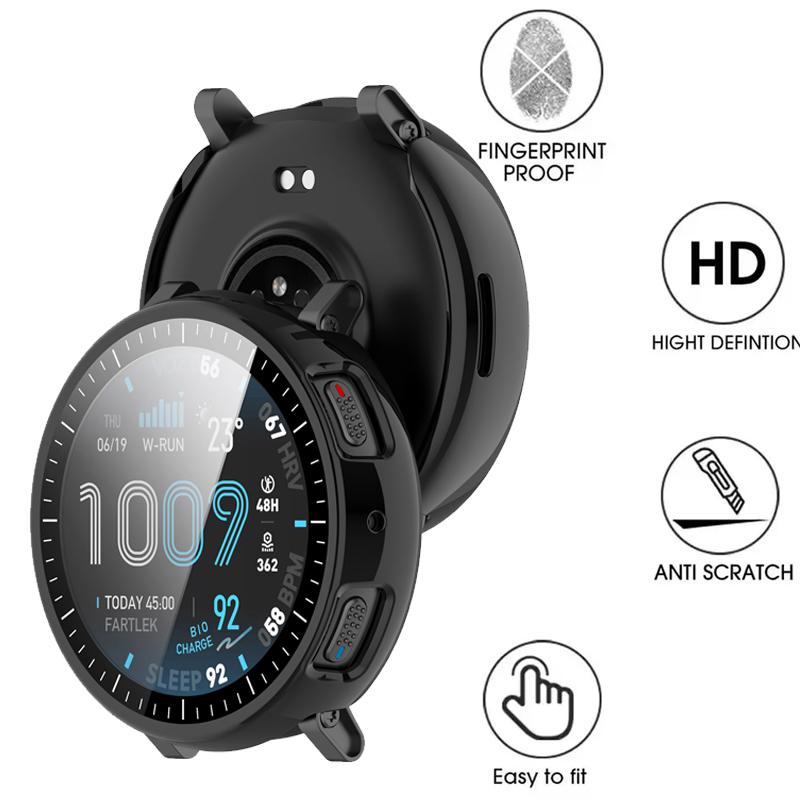 PC-Gehäuse+Gehärtetes Glas Für Amazfit Active Max Displayschutz Schutzhülle Für Amazfit Active Max Abdeckung Schale Zubehör