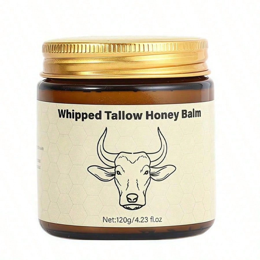 Beef Tallow For Skin - Organic Grass Fed Whipped Moisturizer With Honey Balm, Natural Hydrating Cream, Relief For Dry & Sensitive Skin, 4.23oz