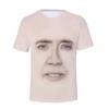 T-shirt Grafica Divertente Nicolas Cage Faccia Taglie Forti per Uomo Magliette Stampa 3D Umorismo Divertente Moda Top Cool Abbigliamento Donna
