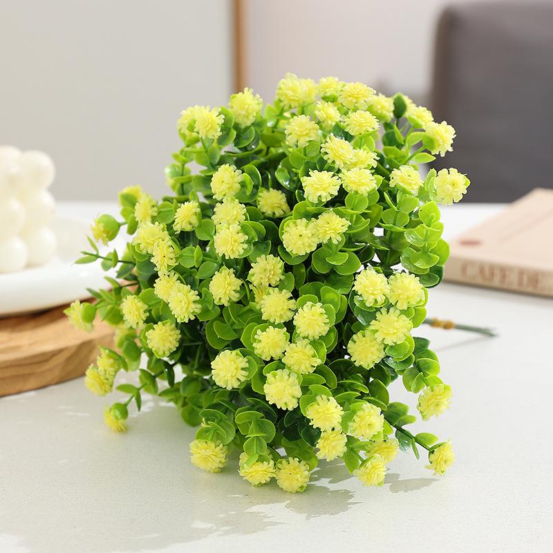 Eucalyptus & Gypsophila Plastic Floral Bundle for Indoor Decoration