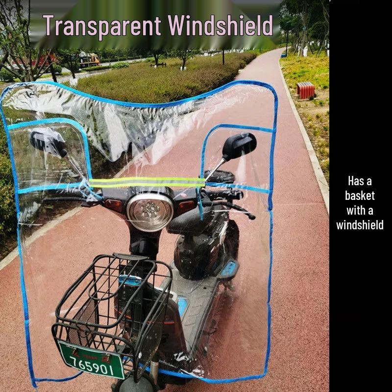 Universelles winddichtes, winterfestes, regendichtes Elektrofahrrad mit Handytasche für alle Jahreszeiten - Kältefestes Eltern-Kind-Liefermodell