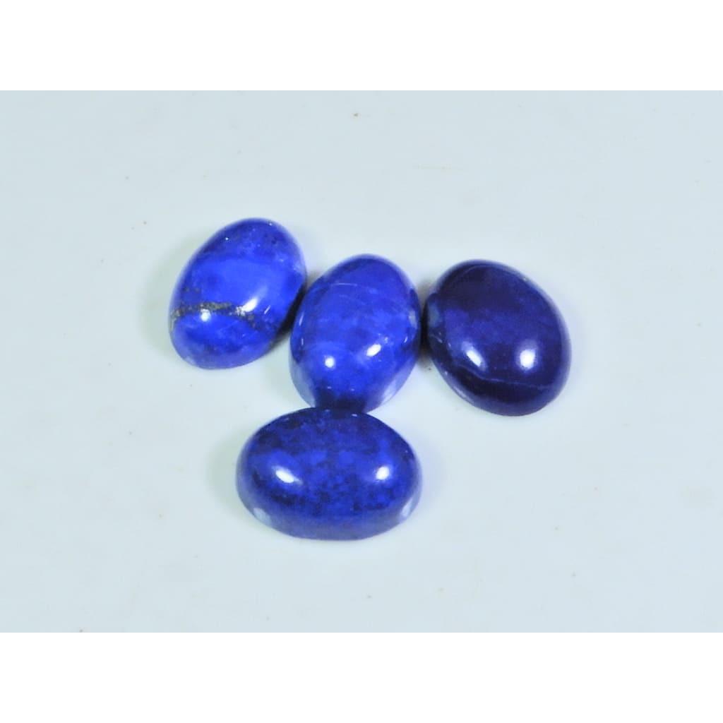 10X14MM Natural Lapis Lazuli Oval Cabochon Loose Gemstone 4 Pcs Lot 24Cts. A-508