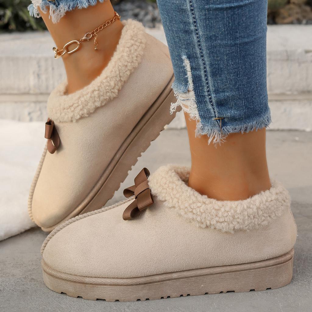 Suede Cotton Shoes Slippers Indoor and Outdoor Shoes with Polished Soles