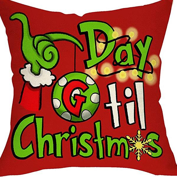 

Popular Winter Christmas Pillow Cover Grinch Pillow Cover Living Room Cushion Premium Durable Quality Useful Practical 45 * 45Cm [without core]