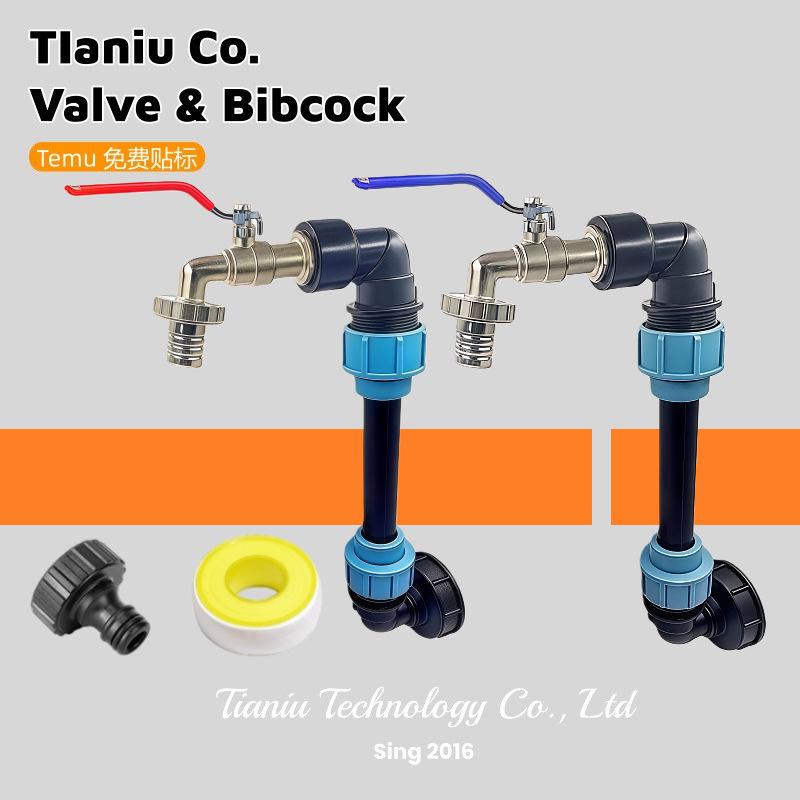 Universal IBC Tote Adapter Kit - Faucet Connector with PE Pipe Fittings, Garden Water Pipe Set, All- Outdoor & Courtyard Use,