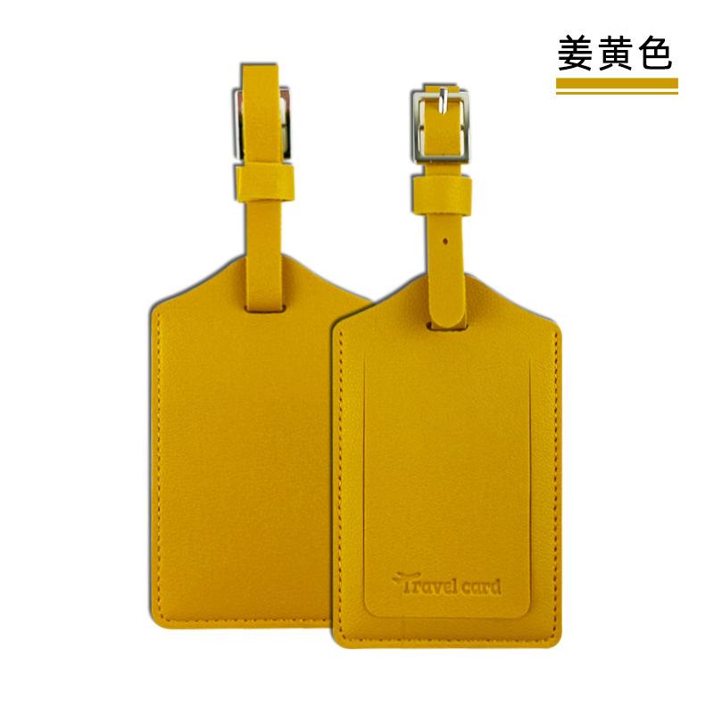 Square Buckle Leather Luggage Tag Anti-Loss Card Pu Leather Luggage Pass Boarding Pass