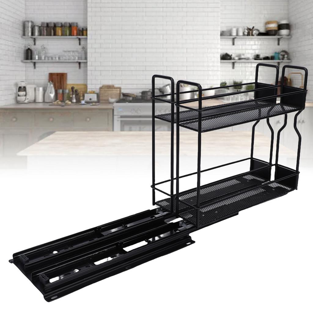 Pull Out Seasoning Rack for Cabinet Slide Out Seasoning Kitchen with Label Stickers