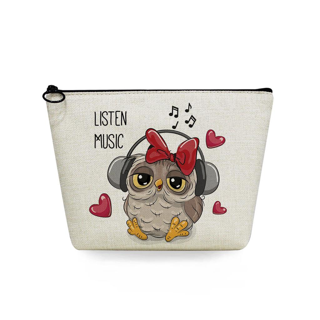 Women Owl Print Cosmetic Bag Toiletries Organize Travel Storage Case 6714