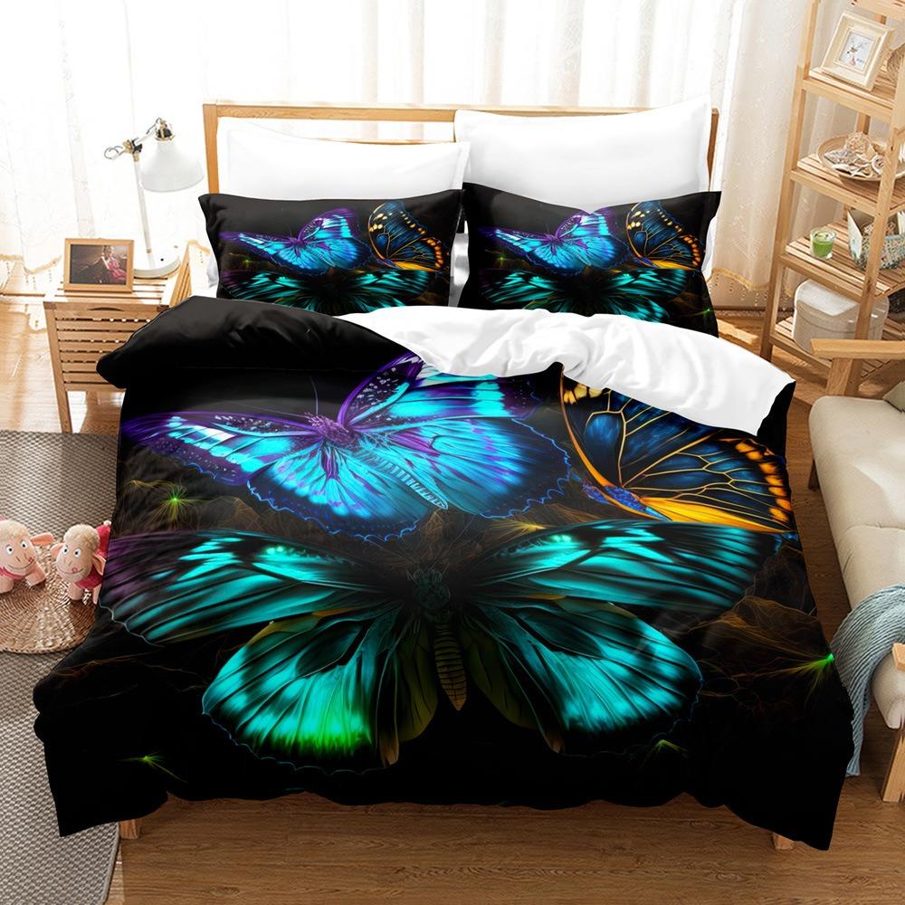 Butterfly Bedding Set 3D Women and Girls Duvet and Pillow Covers Full Size Luxury Cover Queen and King Bed Cover Gifts