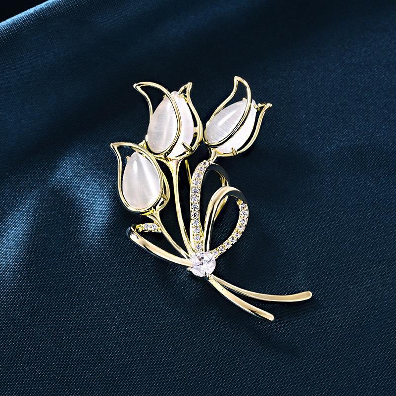 

Высококачественная изысканная брошь-цветок опала для дам с булавкой для пальто