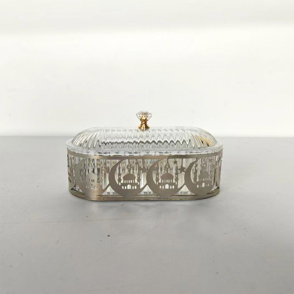 Dessert Tray for Ramadans Festival Decoration Desktop Snacks Candy Storage Box Serving Dish Muslims Party Supplies