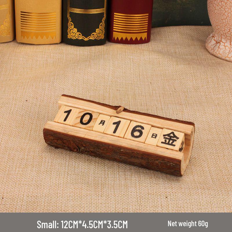 Simple Wood Flip Calendar: Perpetual Desk Ornament & Photo Prop