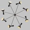 1950s Mid Century Stilnovo Style Chandelier Customizable 8 Arm 16 Lights Mid Century Modern Pendant italian Sputnik brass Light Fixture