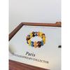Natural Crystal Original Design Bracelet with Yellow Rutilated Quartz, Brazilian Blue Crystal, and Yellow Rosewood for Wealth and Fortune, High-End