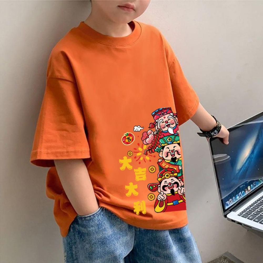 T-shirt red short sleeved unisex clothing for boys and girls