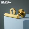 DOOROOM Brass Knurled Thumb Turn Key Latch Lever Handle Cylinder Key Escutcheon Passage Room Lock