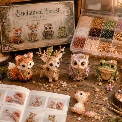 Animal Shape 3D Beaded Animal Kit Tiny Beads DIY Bead Craft Kit For Adults & Kids