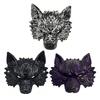 Atmospheric Werewolf Costume Gear Halloween Wolf Mask, Embossed Face Mask for Cosplay Party, Easy To Wear Adjustable Strap Animal Adults, Trick