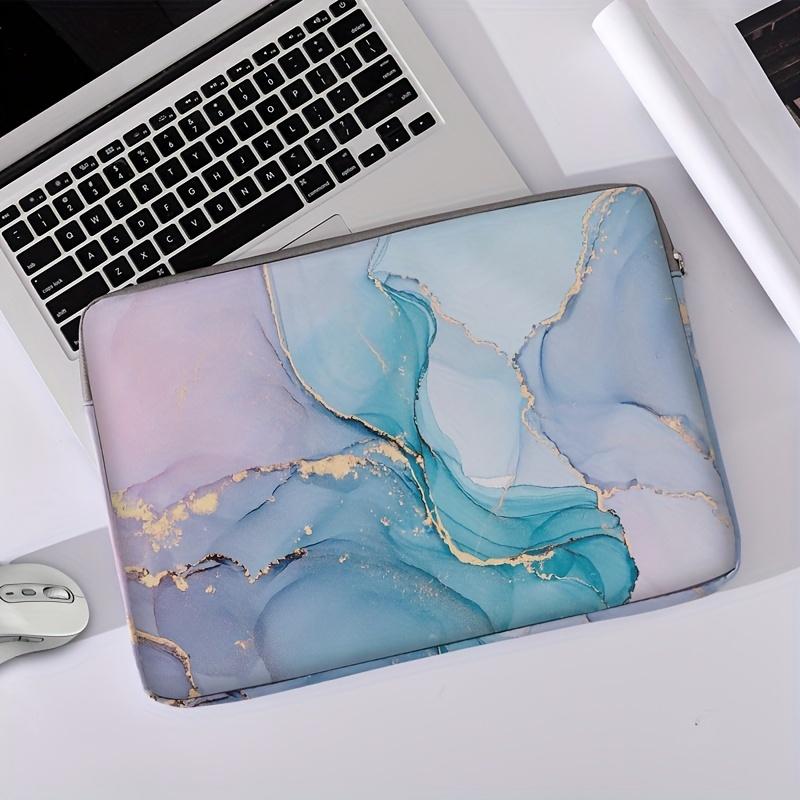 1-piece set, marble print pattern laptop bag, briefcase, suitable for 14 inch laptops, fixed laptop bag