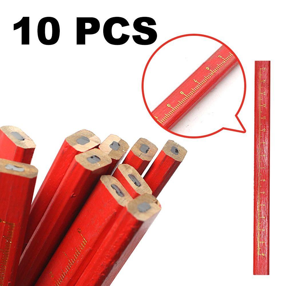 10PCS/Set Black Lead Carpenter Pencils Blue Red Lead Marker Pencil Creative Woodworking Pencil  Gift