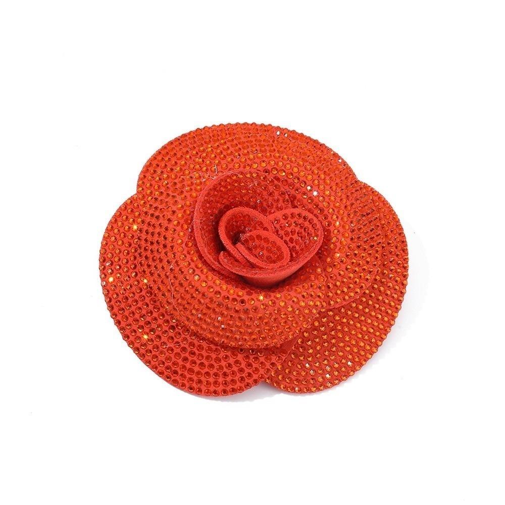 Sewing Supplies Rhinestone Flower Patches 3D Design DIY Craft Patches For Wedding Party оранжевый