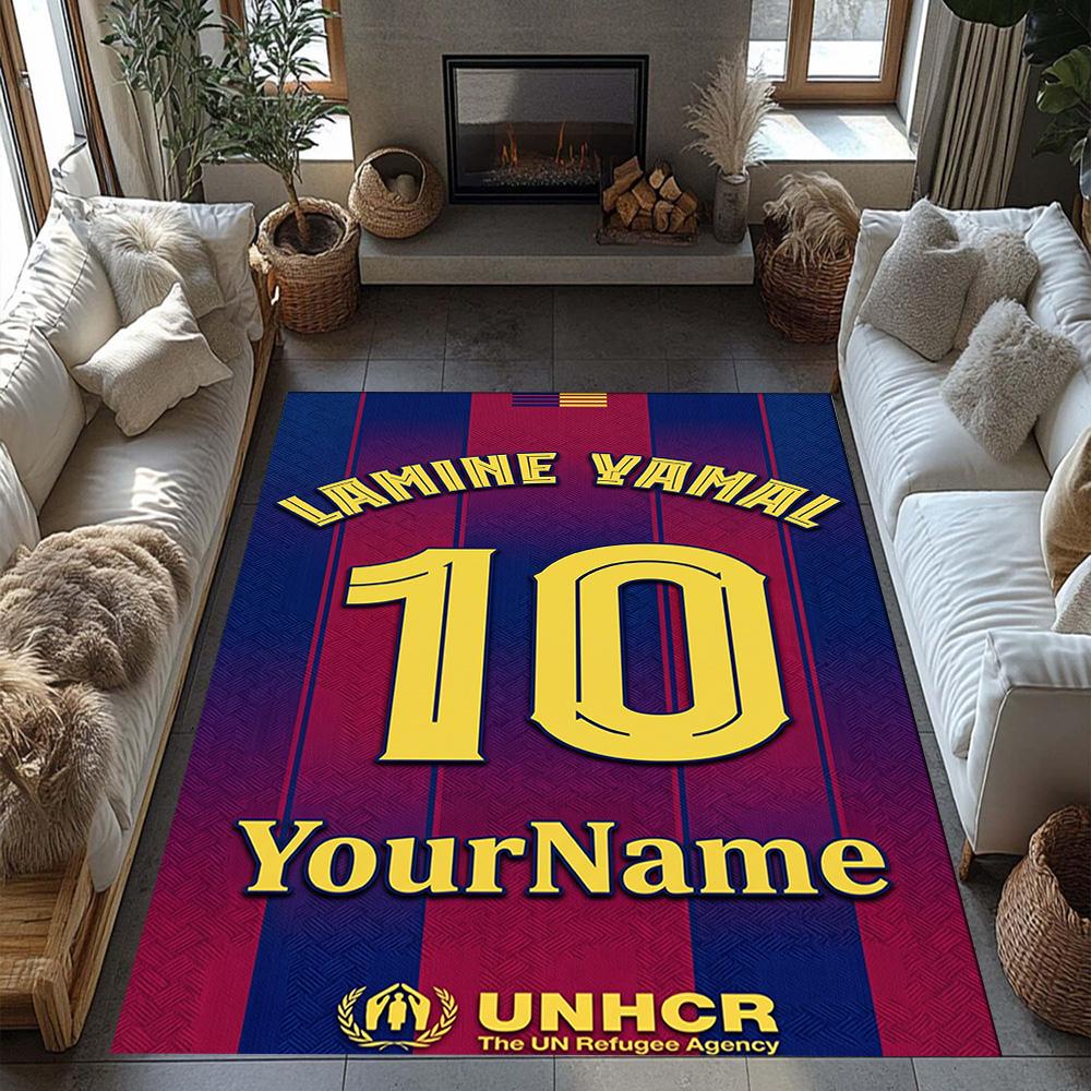 Fc Barcelona Personalized Text Carpet Perfect for Hallway Dormitory Dining Room Game Room Antislip Carpet Decorate Offices Best for Christmas