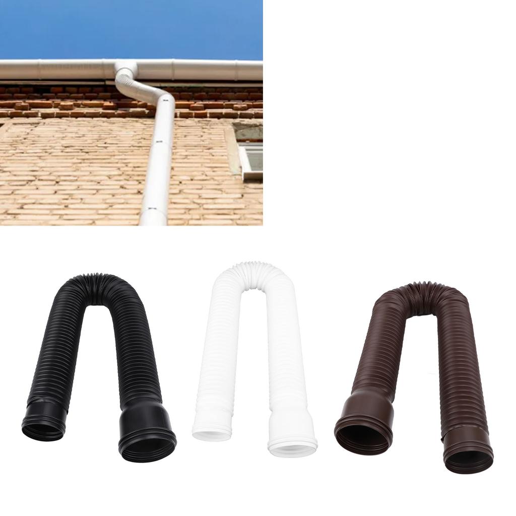 Rain Gutter Downspout Extension Flexible PE Extendable Drain Away Extender for Outdoor Villa Round Drain Downspout Extender
